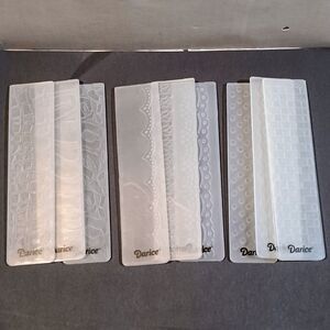 Darice Embossing Essentials Embossing Folders-Set of 9-Animal Prints-Laces-Waves